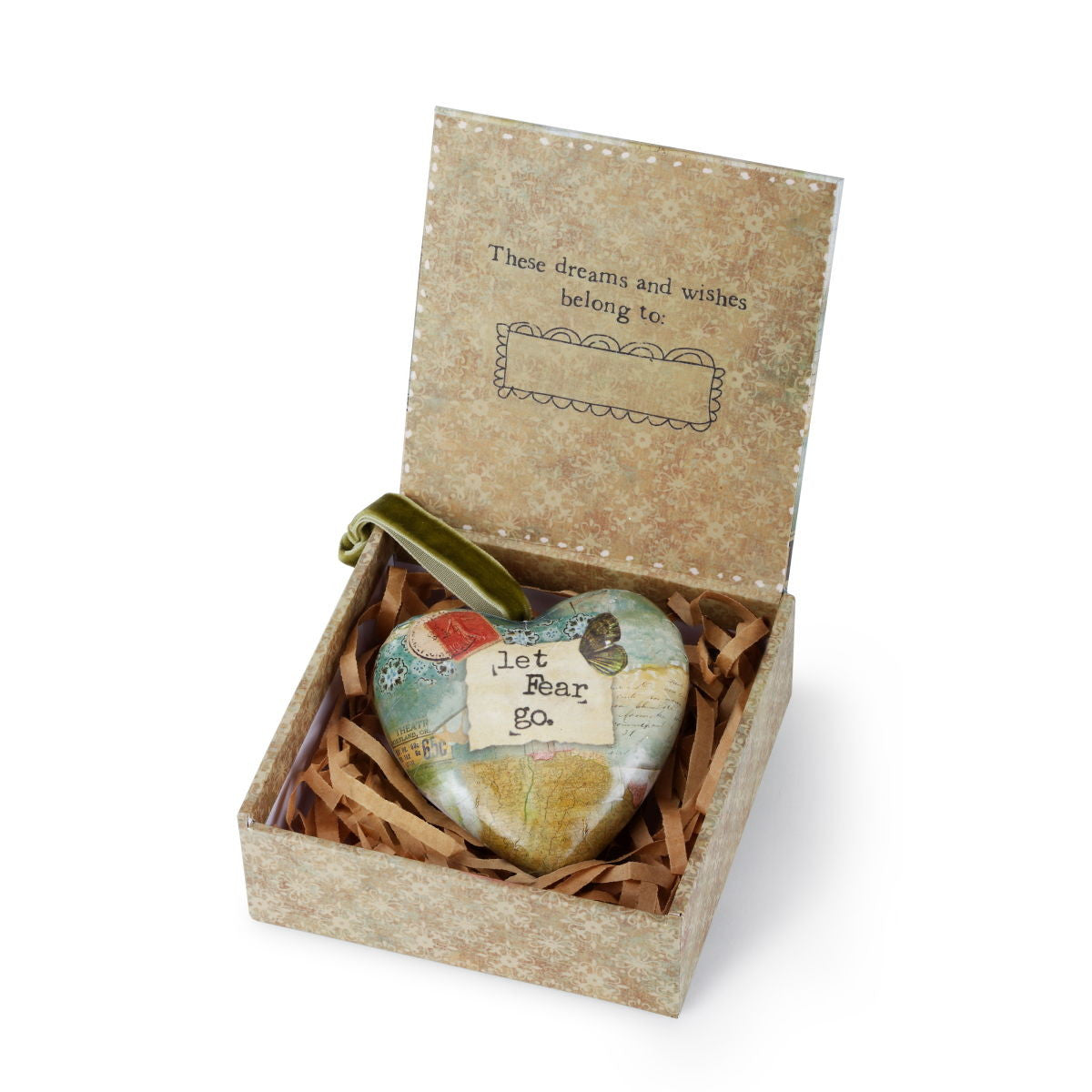 Kelly Rae Roberts Let Fear Go Boxed Heart Ornament **