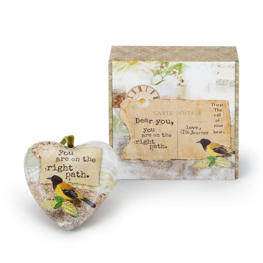 Kelly Rae Roberts Right Path Boxed Heart Ornament **