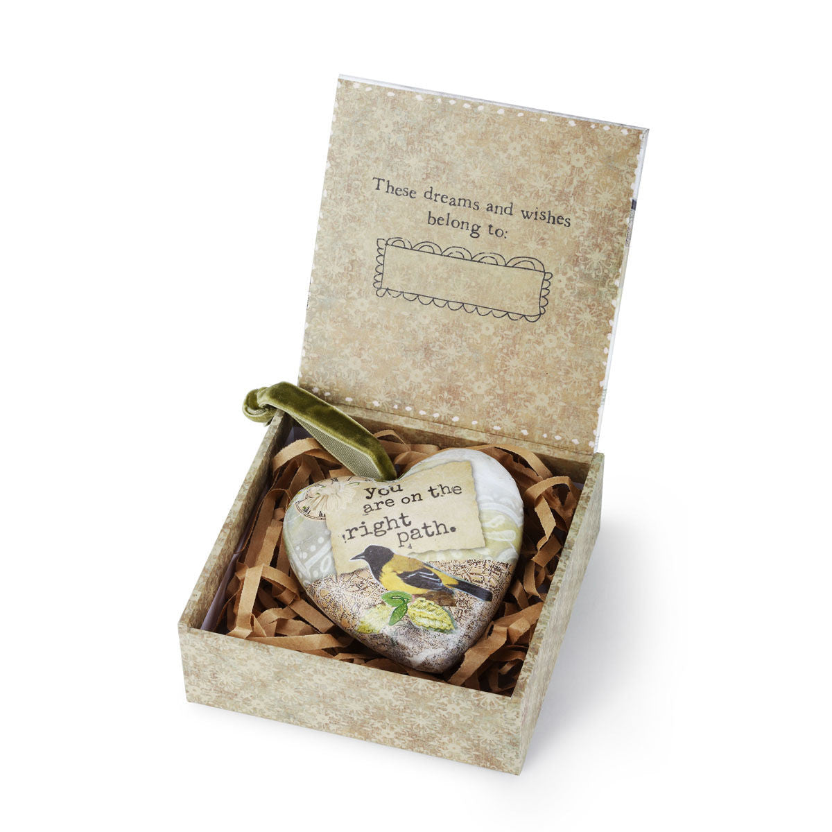 Kelly Rae Roberts Right Path Boxed Heart Ornament **